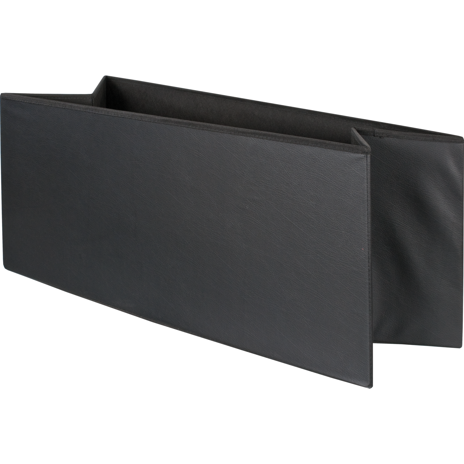 VESTIAMO CASA - Pouf Contenitore Nero in ecopelle richiudibile h38x76x38 cm