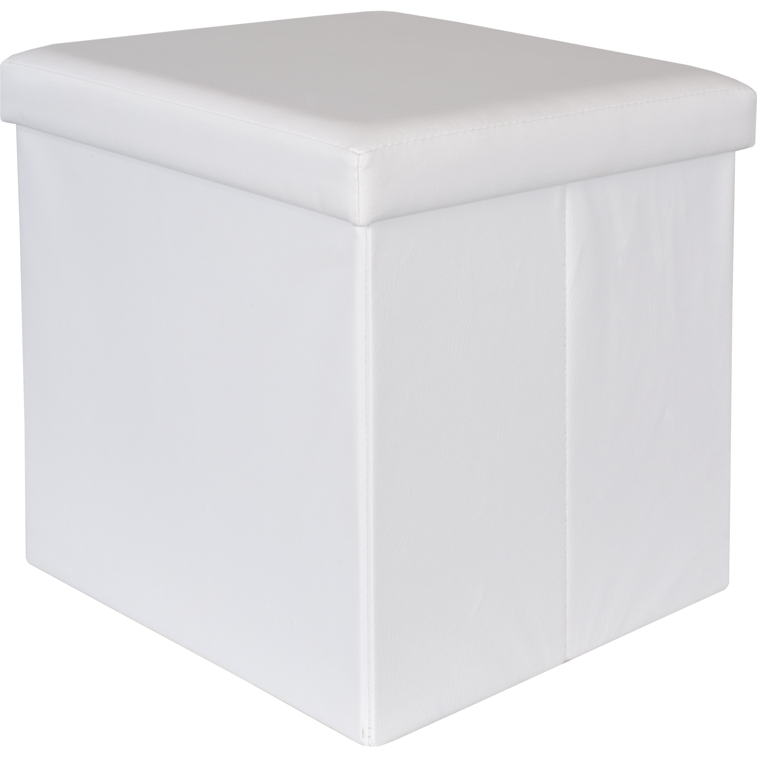VESTIAMO CASA - Pouf Contenitore Bianco in ecopelle richiudibile h38x38x38 cm