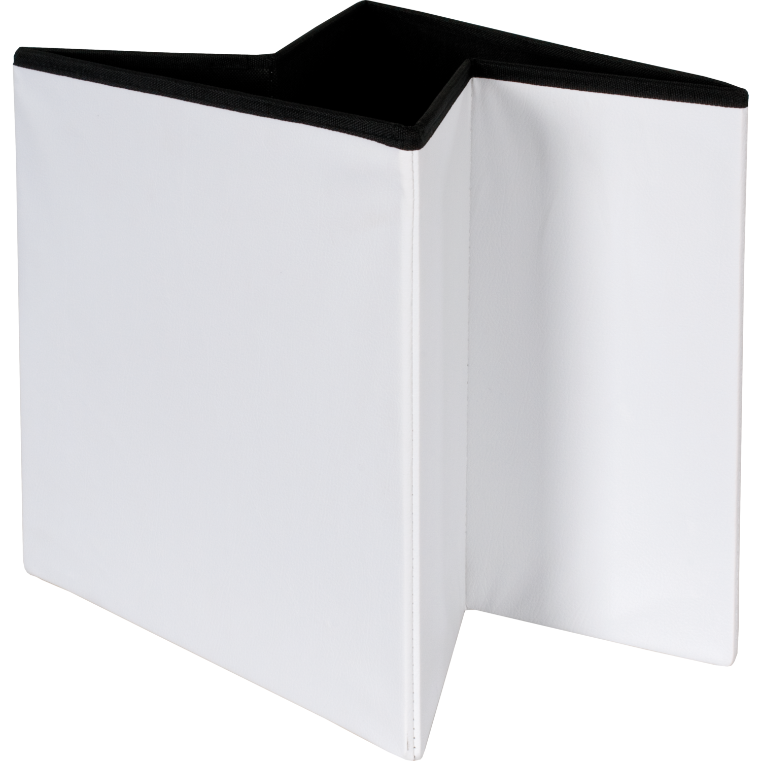 VESTIAMO CASA - Pouf Contenitore Bianco in ecopelle richiudibile h38x38x38 cm