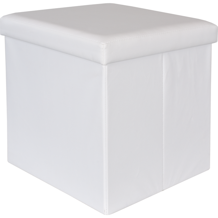 VESTIAMO CASA - Pouf contenitore bianco in ecopelle richiudibile - 38x –  Shop On Line Happy Casa Store