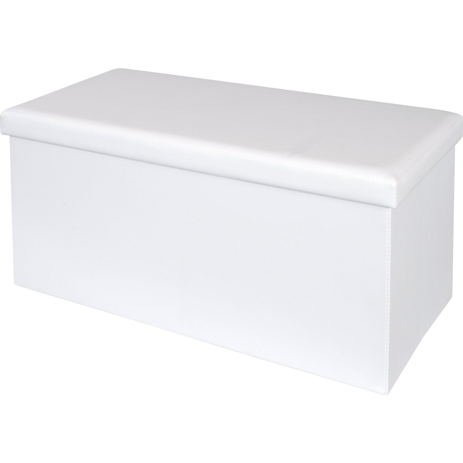 VESTIAMO CASA - Pouf Contenitore Bianco in ecopelle richiudibile h38x76x38 cm