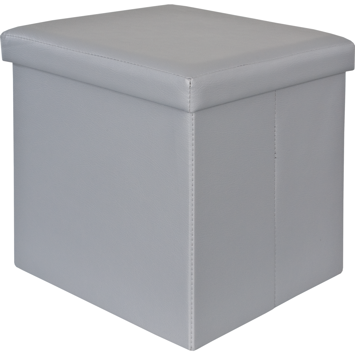 VESTIAMO CASA - Pouf Contenitore Grigio in ecopelle richiudibile h38x38x38 cm