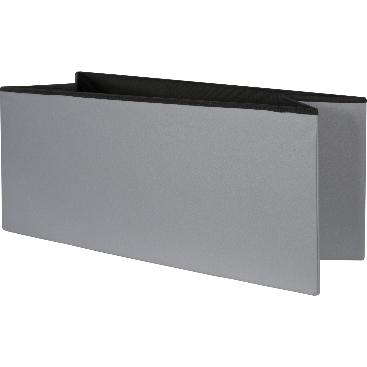 VESTIAMO CASA - Pouf Contenitore Grigio in ecopelle richiudibile h38x76x38 cm