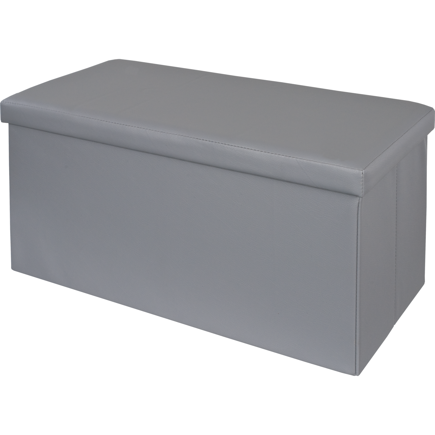 VESTIAMO CASA - Pouf Contenitore Grigio in ecopelle richiudibile h38x76x38 cm