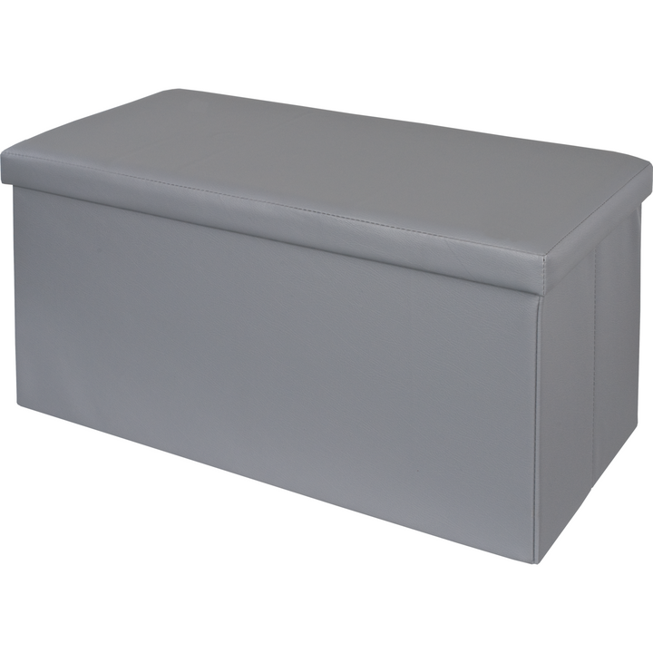 VESTIAMO CASA - Pouf Contenitore grigio in ecopelle richiudibile - 76x –  Shop On Line Happy Casa Store
