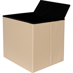 VESTIAMO CASA - Pouf Contenitore nero in ecopelle richiudibile 38x38 c –  Shop On Line Happy Casa Store