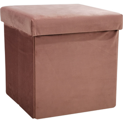 VESTIAMO CASA - Pouf contenitore Rosa in velluto richiudibile - h38x38x38 cm