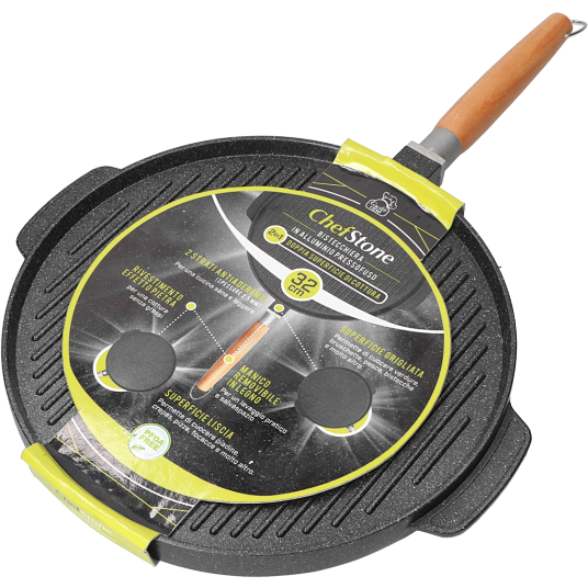 Bistecchiera Doppia Antiaderente 2 In 1 Con Chiusura Magnetica – Per Piani A Induzione, 32x24 Cm, Avilia Home