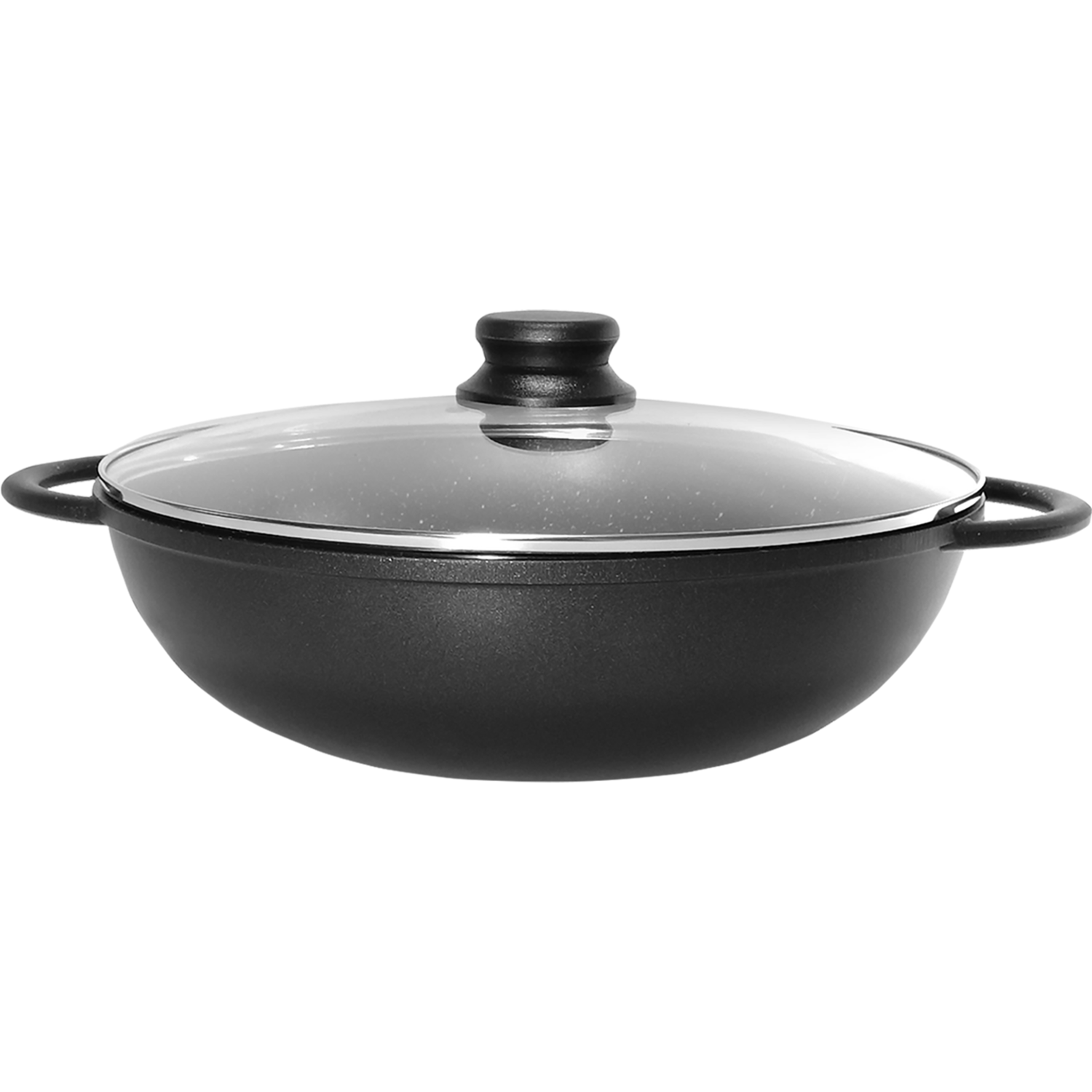 GUSTO CASA - Padella Wok in alluminio con coperchio Linea ChefStone -  diametro 32 cm