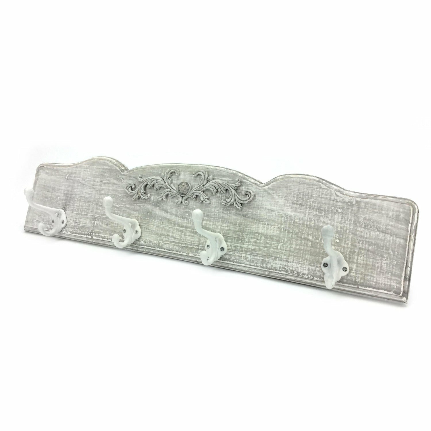 VESTIAMO CASA - Appendino in Legno di Abete Grigio 4 Posti - h15,5x65 cm