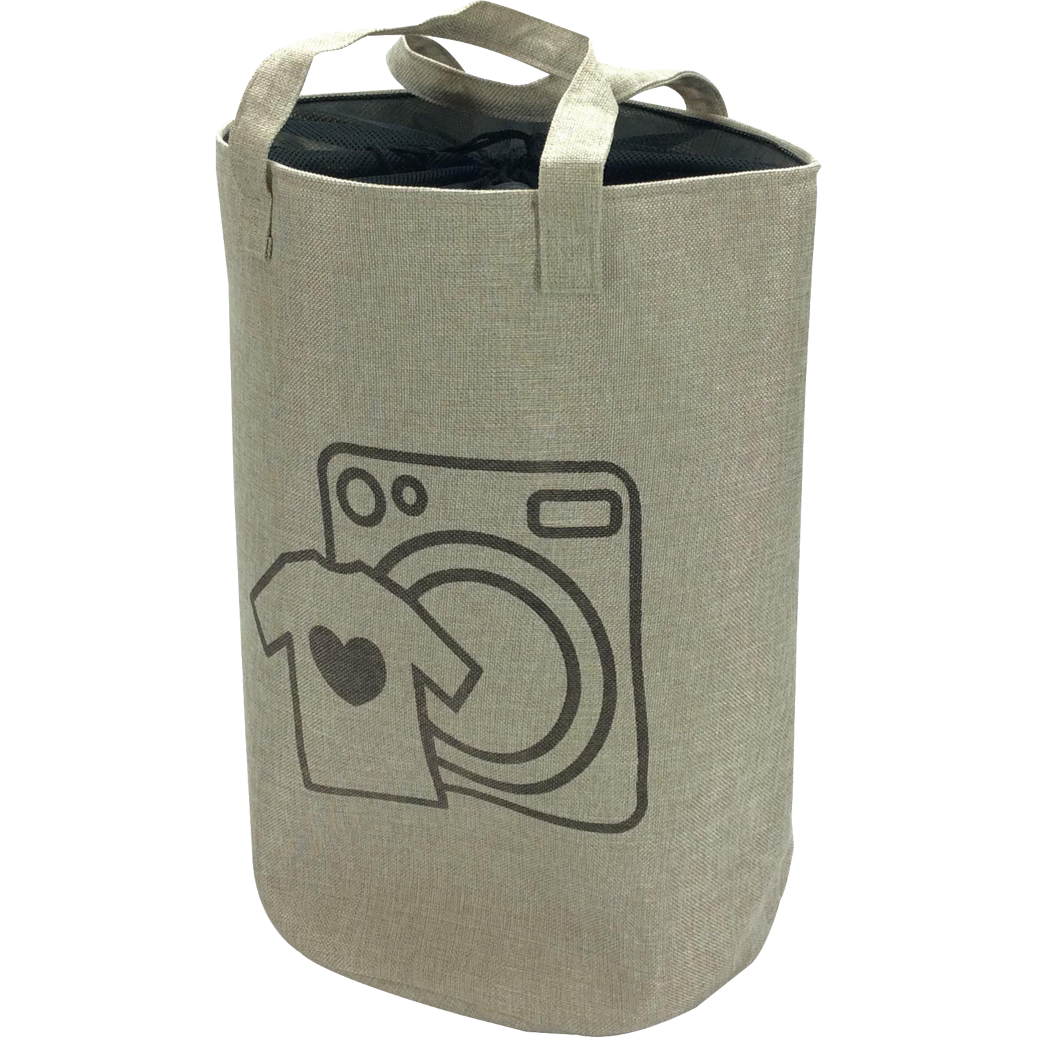 VESTIAMO CASA - Portabiancheria con manici colore naturale - h50 cm x diametro 30 cm