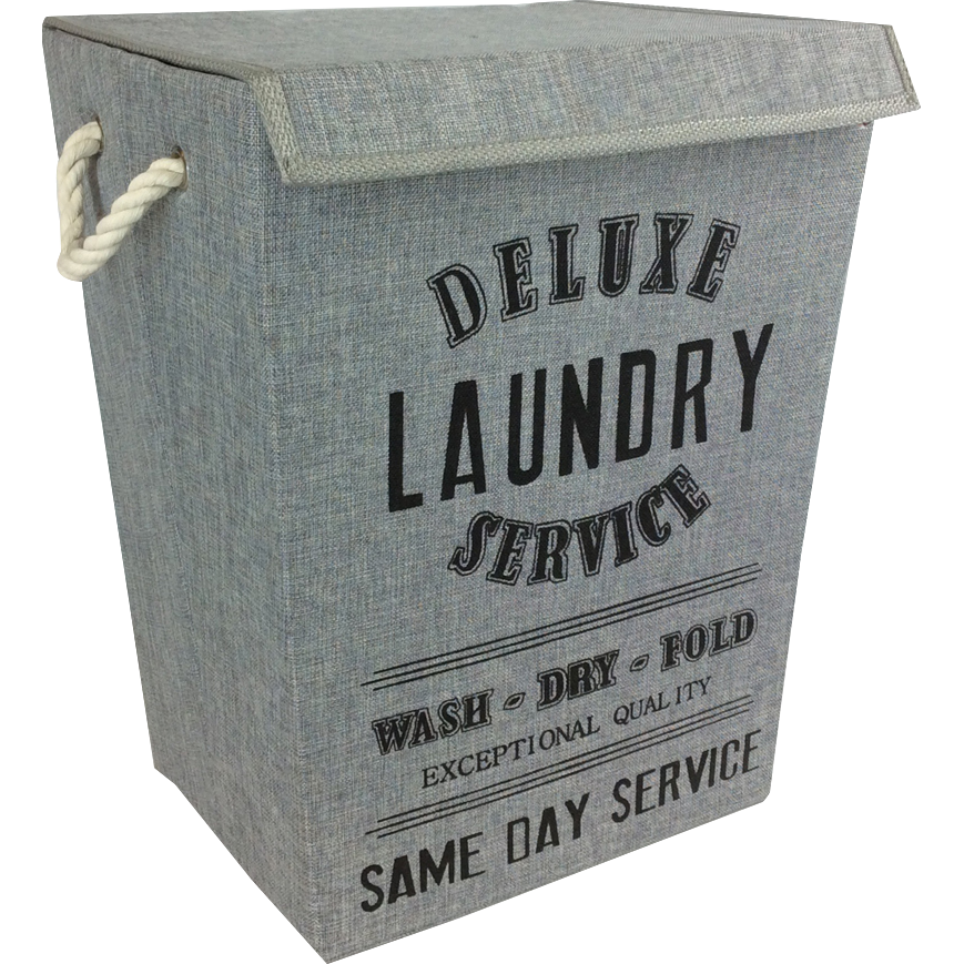 VESTIAMO CASA - Portabiancheria rettangolare Laundry colore grigio - h50cm