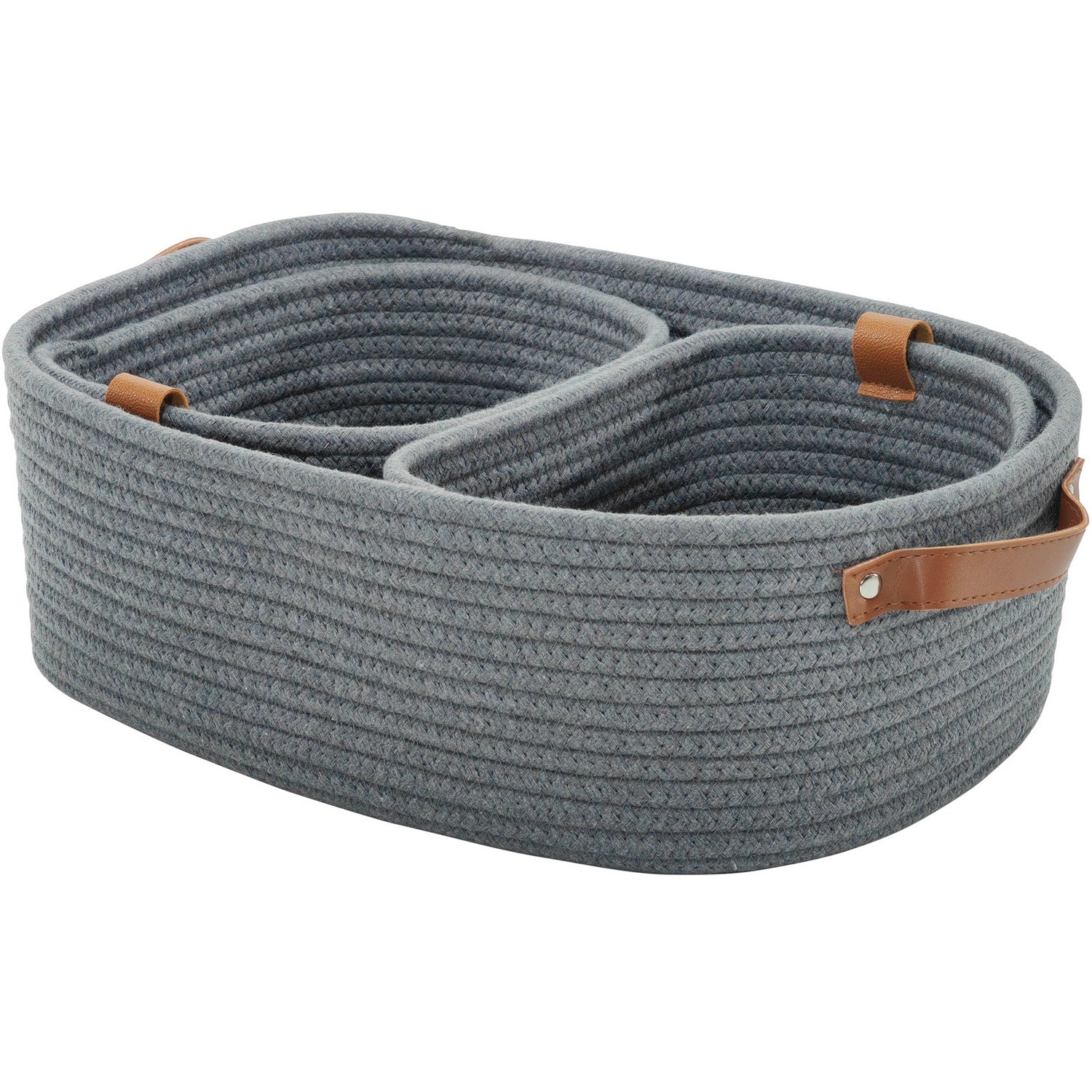 VESTIAMO CASA - Cestino in tessuto multiuso Grigio - set 3 pezzi