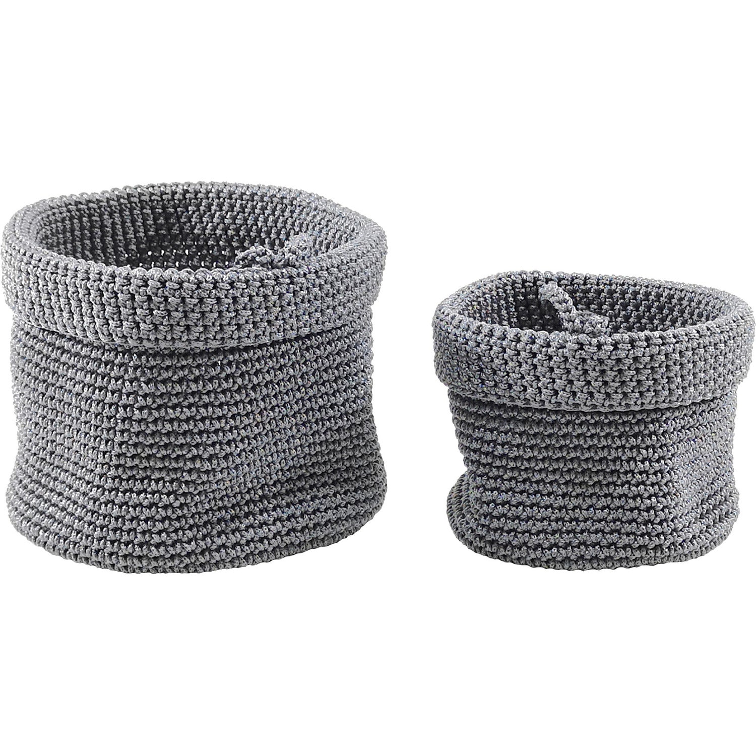 VESTIAMO CASA - Cestino in tessuto multiuso grigio - set 2 pezzi