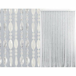VESTIAMO CASA GIARDINO - Tenda a fili con perline bianco ghiaccio con supporto in alluminio - h220x100 cm