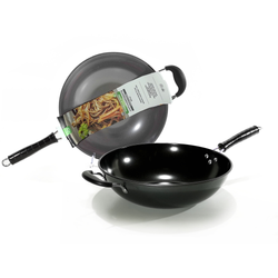 GUSTO CASA - Padella wok con manici diametro 34 cm