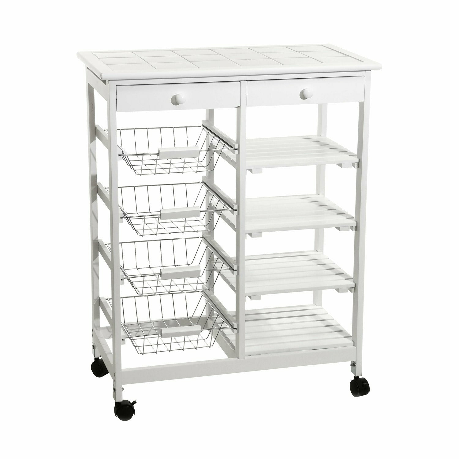 VESTIAMO CASA - Carrello in legno bianco - h85cm