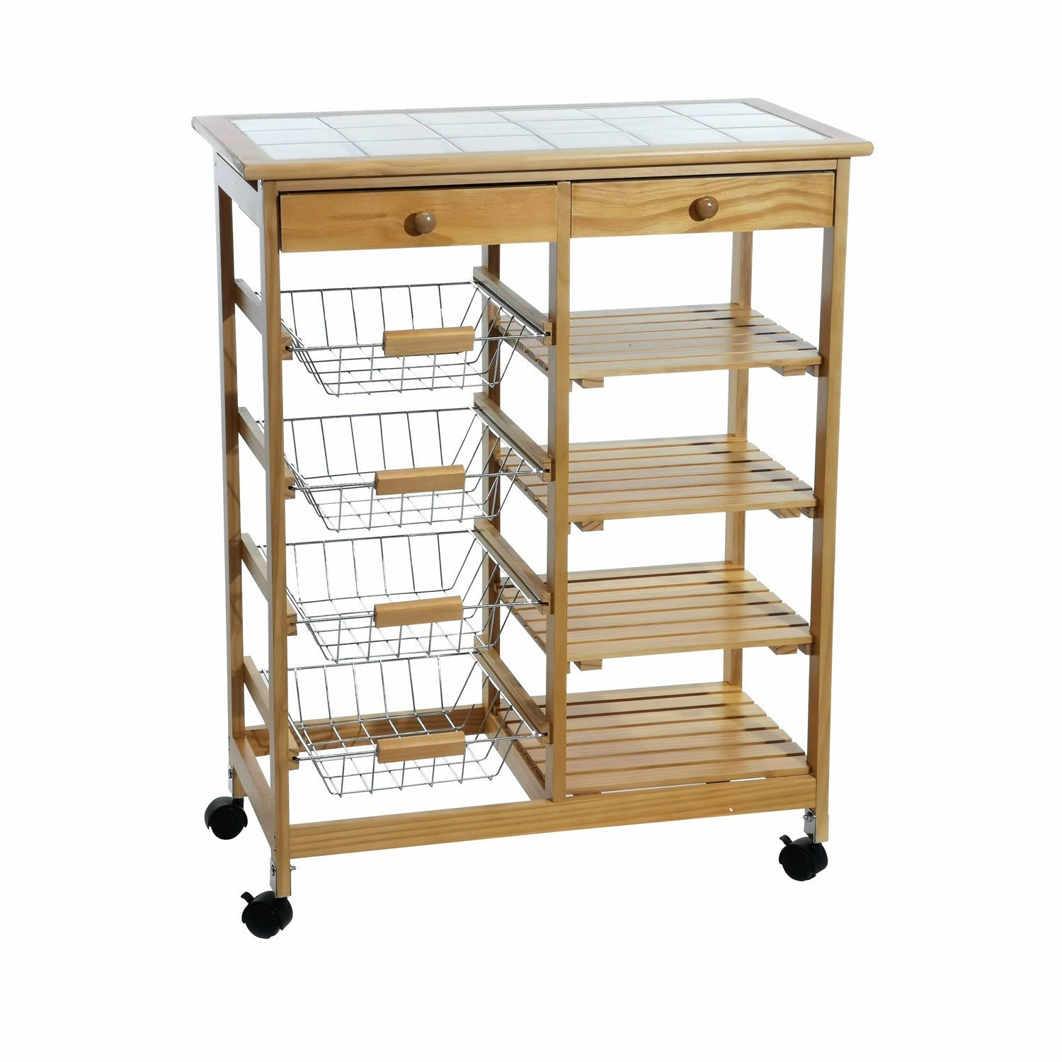 VESTIAMO CASA - Carrello da Cucina in legno DIAN Brown - h85x67x37 cm