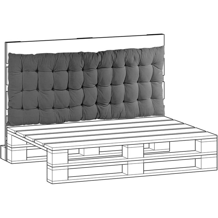 VESTIAMO CASA - Cuscino schienale Pallet Grigio Scuro - 120x40 cm  spessore 5 cm