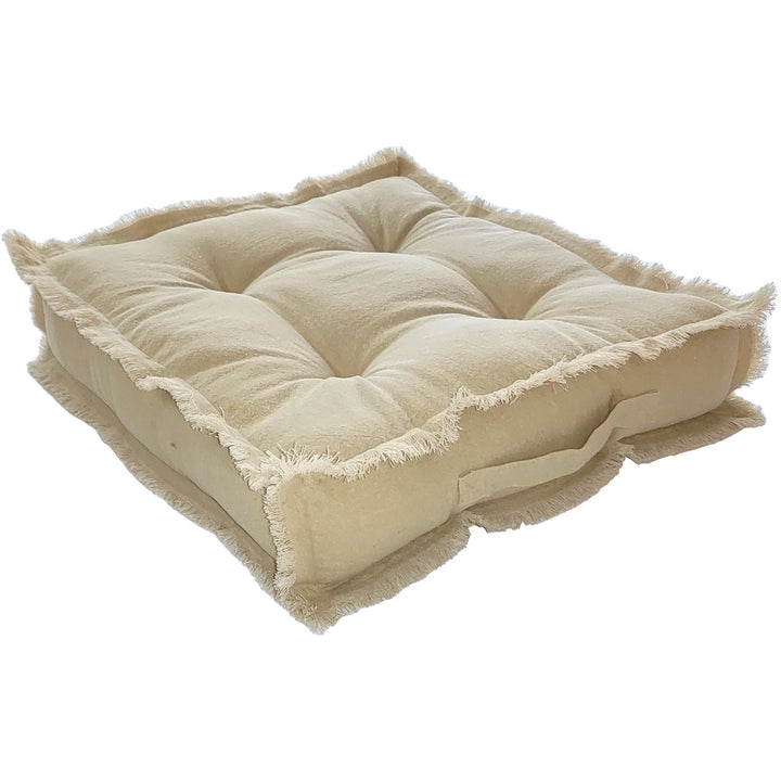 VESTIAMO CASA - Cuscino da pavimento beige - 45x45 cm spessore 10 cm