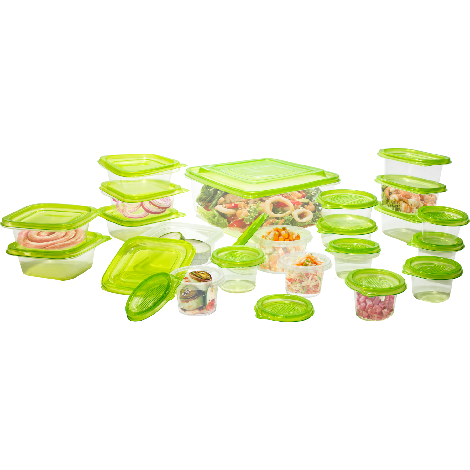 GUSTO CASA - Contenitori con coperchio ermetico in Polipropilene Food Organizer set 21 pezzi