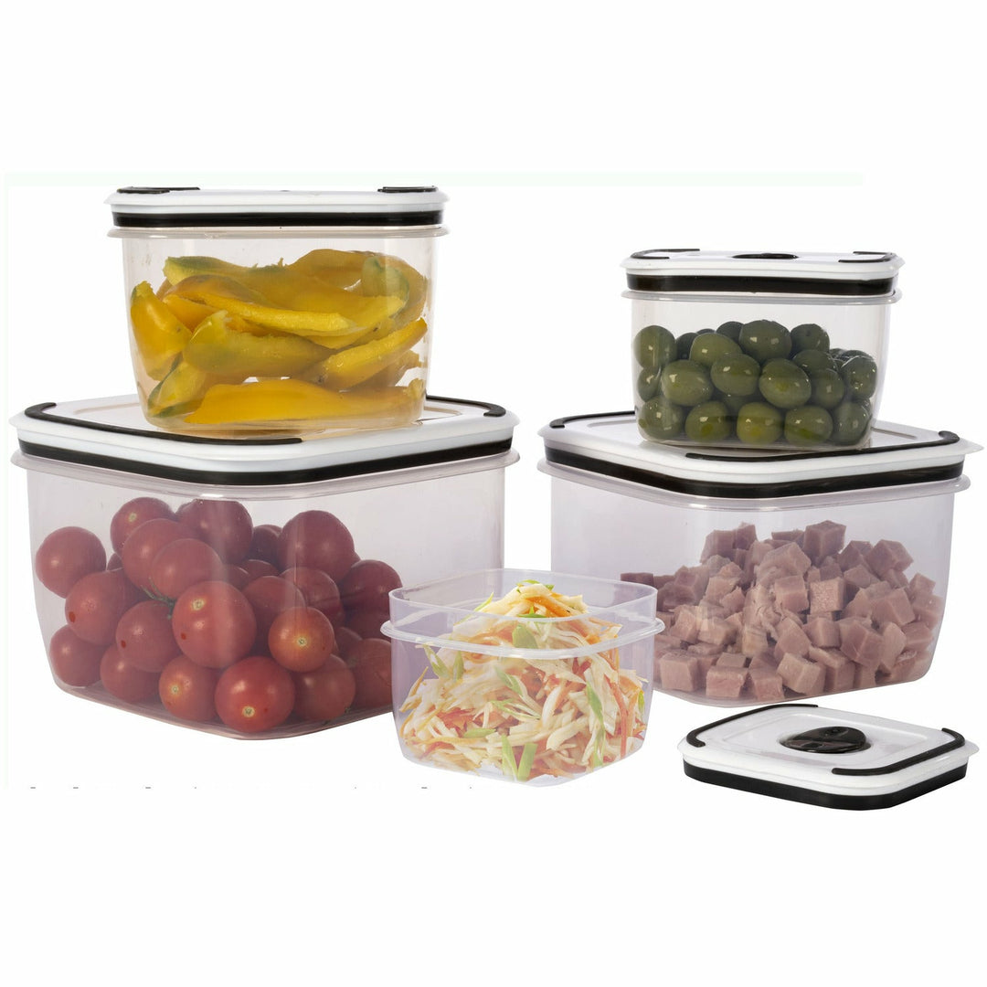 GoMaihe Contenitori Alimentari per Cereali Set 6×2.5L - Contenitori Ermetici Alimentari Plastica con Coperchio per Alimenti Set - Utilizzato per la Conservazione di Cereali, Muesli, Farina