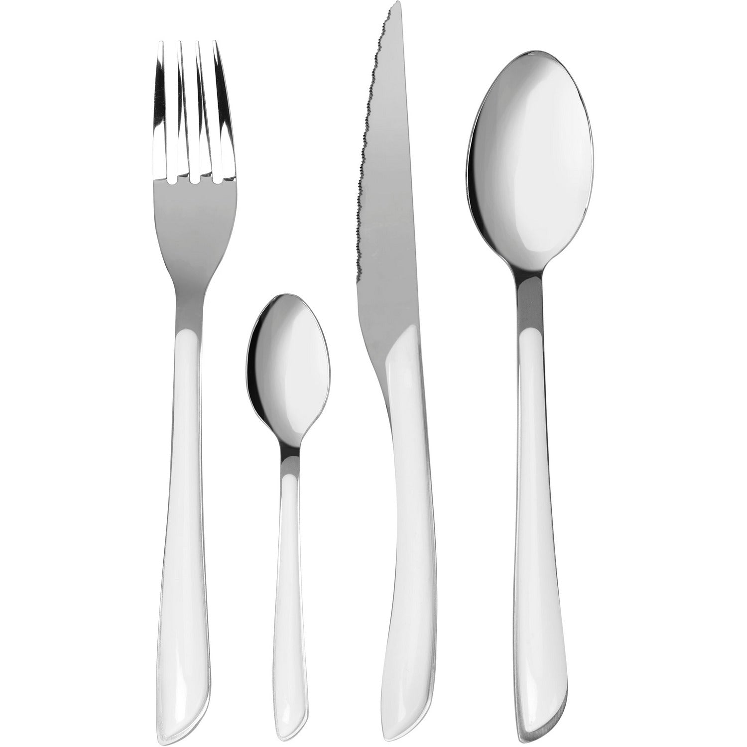 GUSTO CASA - Servizio posate in acciaio inox colore Bianco 24 pezzi Glossy