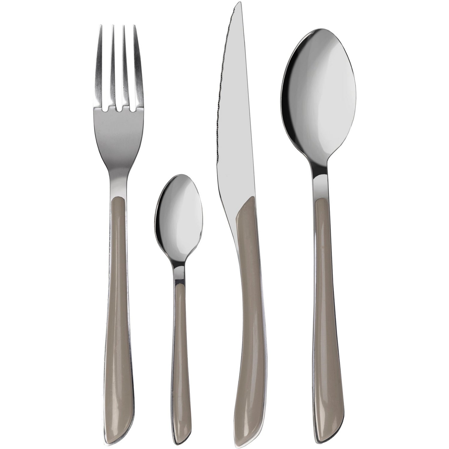 GUSTO CASA - Servizio posate in acciaio inox Tortora 24 pezzi Glossy