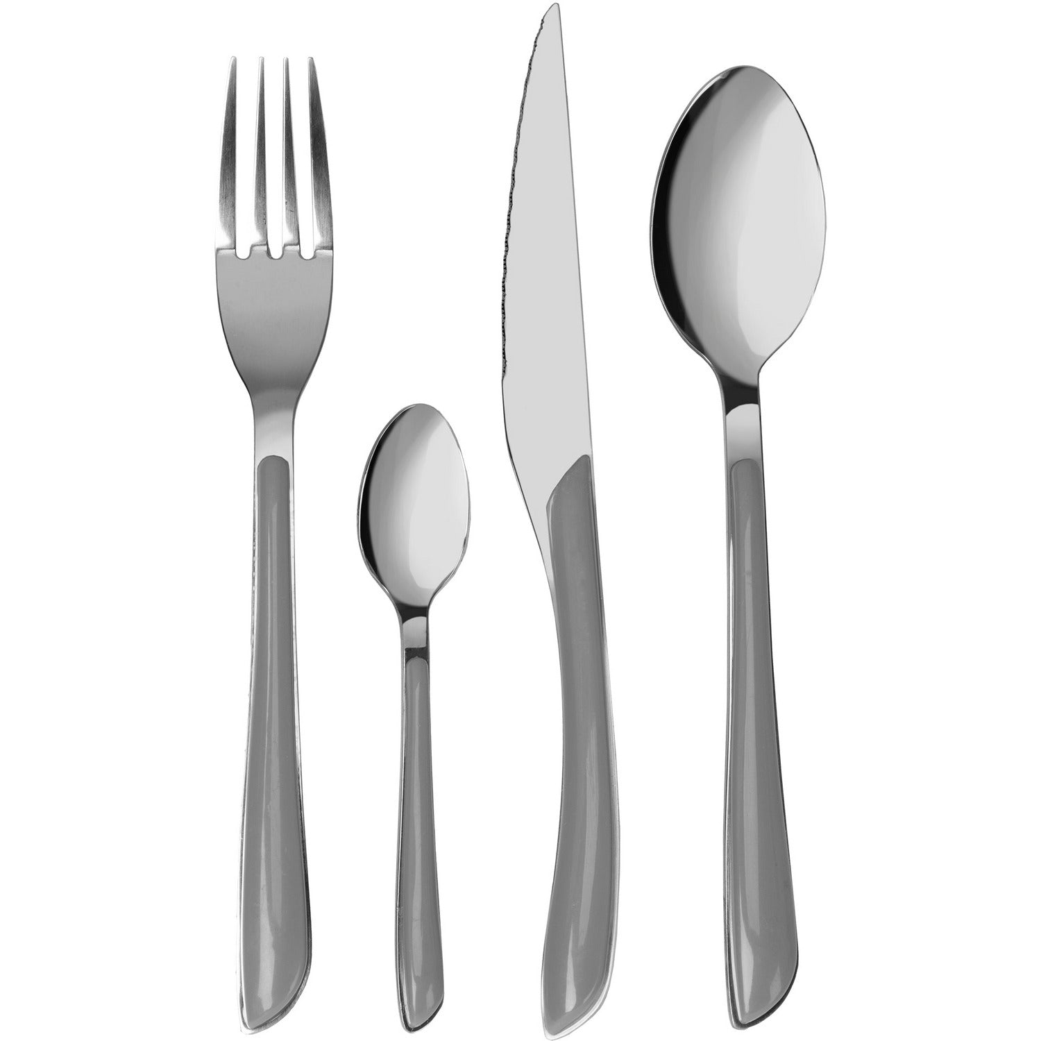 GUSTO CASA - Servizio posate in acciaio inox Grigio 24 pezzi Glossy