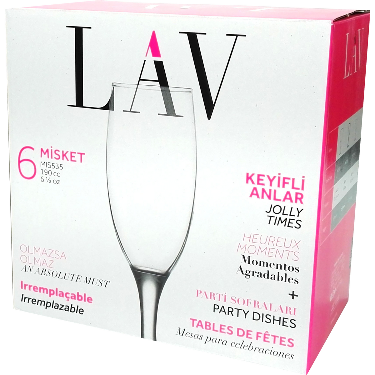 Bicchieri Acqua Vetro LAV - Set Da 6 Calici Per Acqua Misket Art&Craft Da 26 Cl | Design Creativo E Duraturo Bicchieri Bormioli - 12