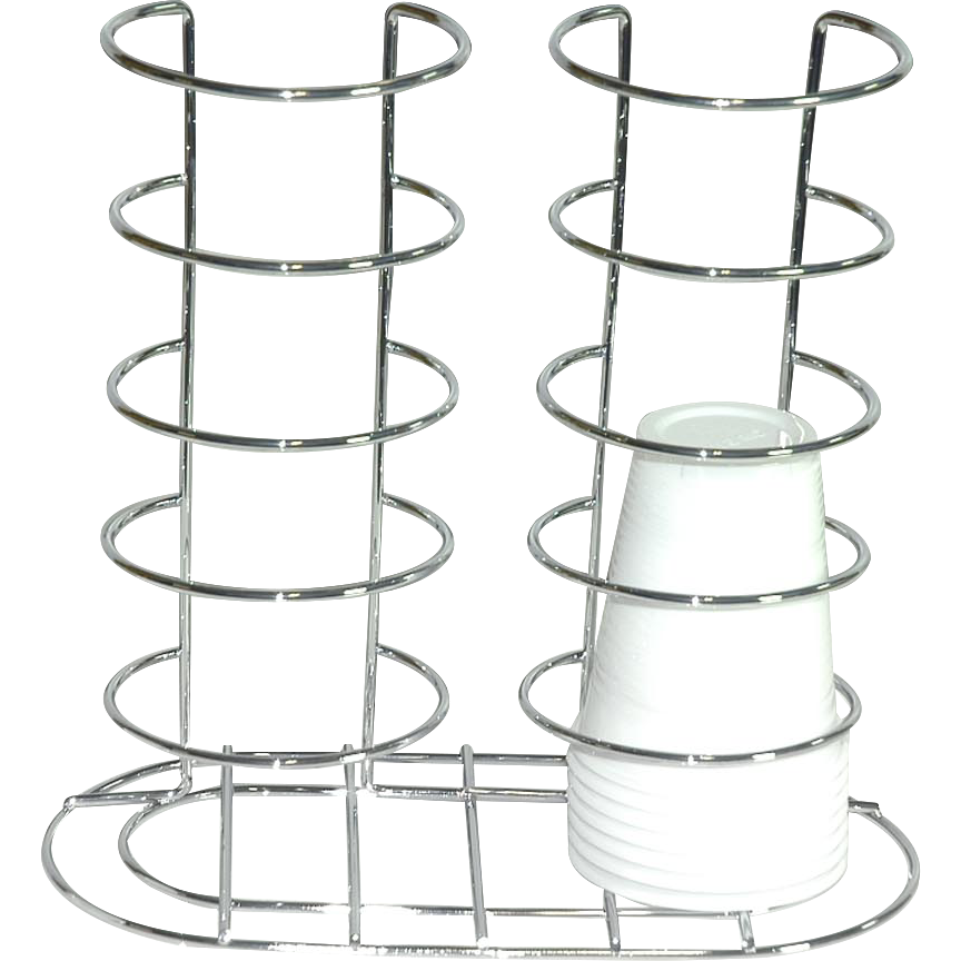 GUSTO CASA - Portabicchieri in metallo cromato - h22x22x12 cm