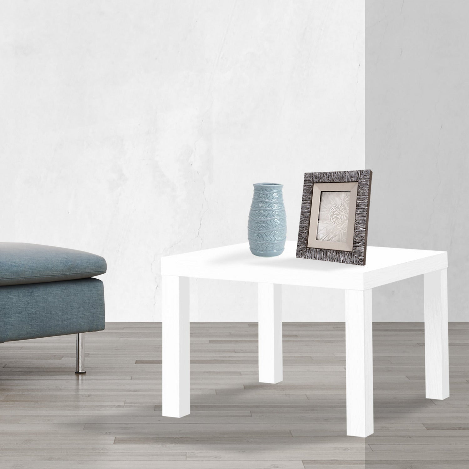 VESTIAMO CASA - Tavolino quadrato in legno Bianco - h45x45x45 cm