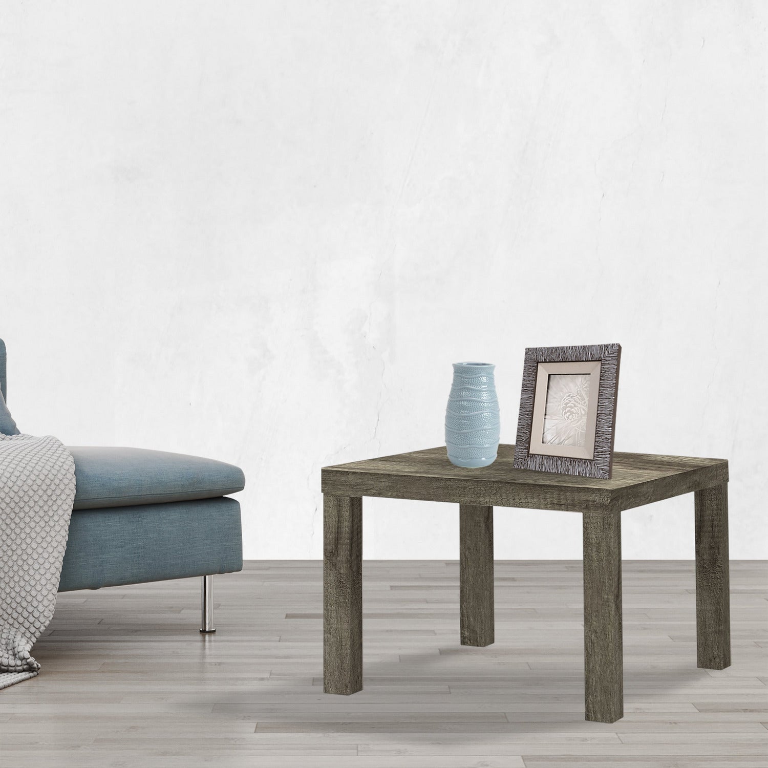 VESTIAMO CASA - Tavolino quadrato in legno Rovere scuro - h45x45x45 cm