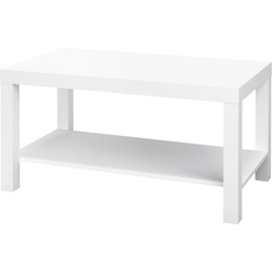 VESTIAMO CASA - Tavolo in legno bianco con mensola - 90x50 cm