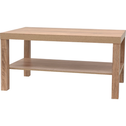 VESTIAMO CASA - Tavolo in legno naturale con mensola - h45x90x50 cm