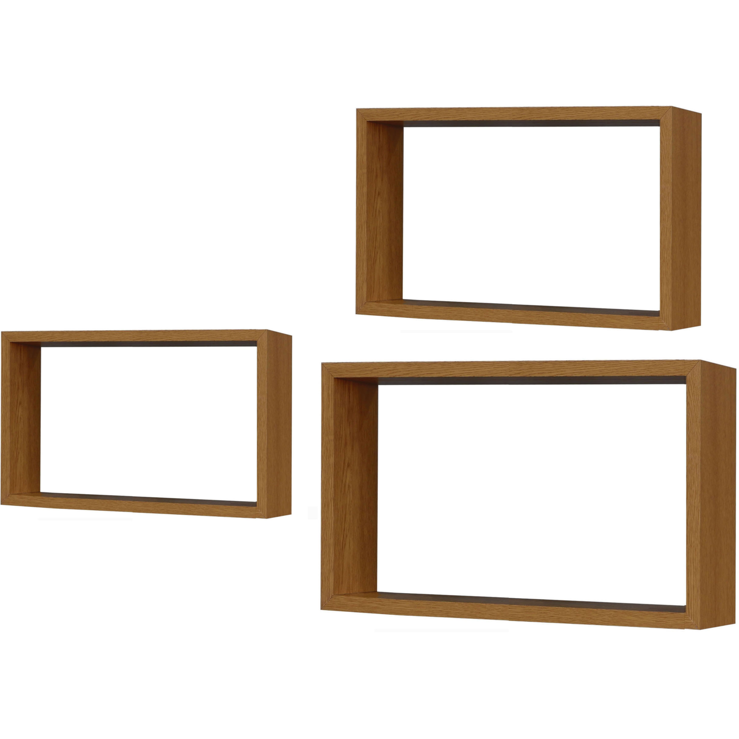 VESTIAMO CASA - Mensole cubo da parete in legno Naturale - set 3 pezzi