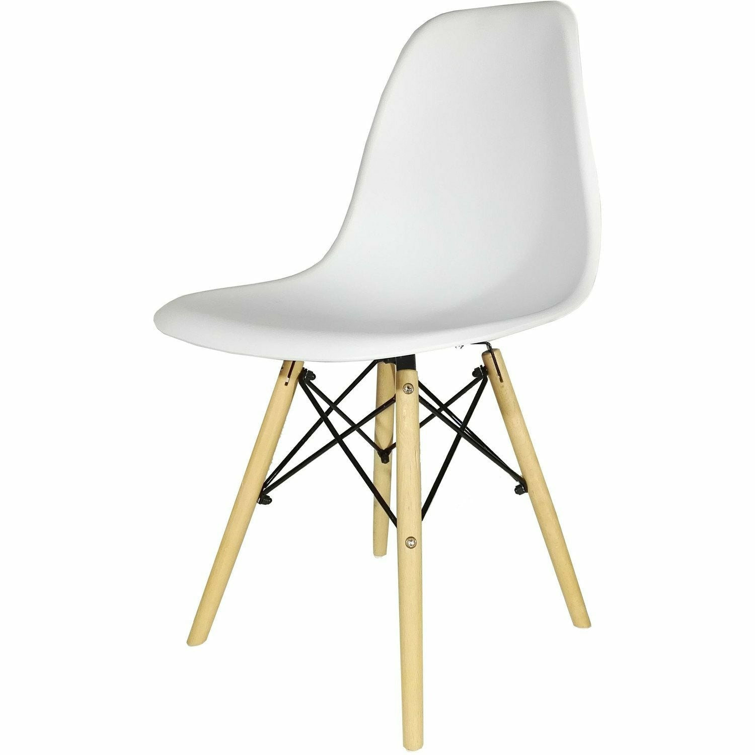 VESTIAMO CASA - Sedia bianca con gambe in legno - h82cm