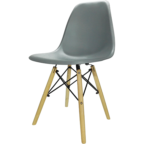 VESTIAMO CASA - Sedia grigia con gambe in legno - h82 cm