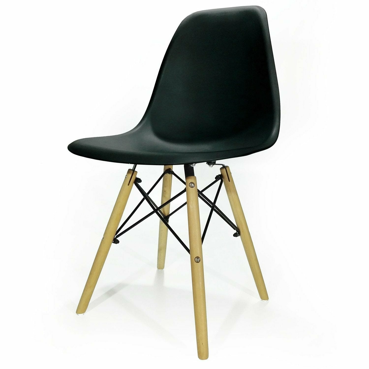 VESTIAMO CASA - Sedia nera con gambe in legno - h82cm