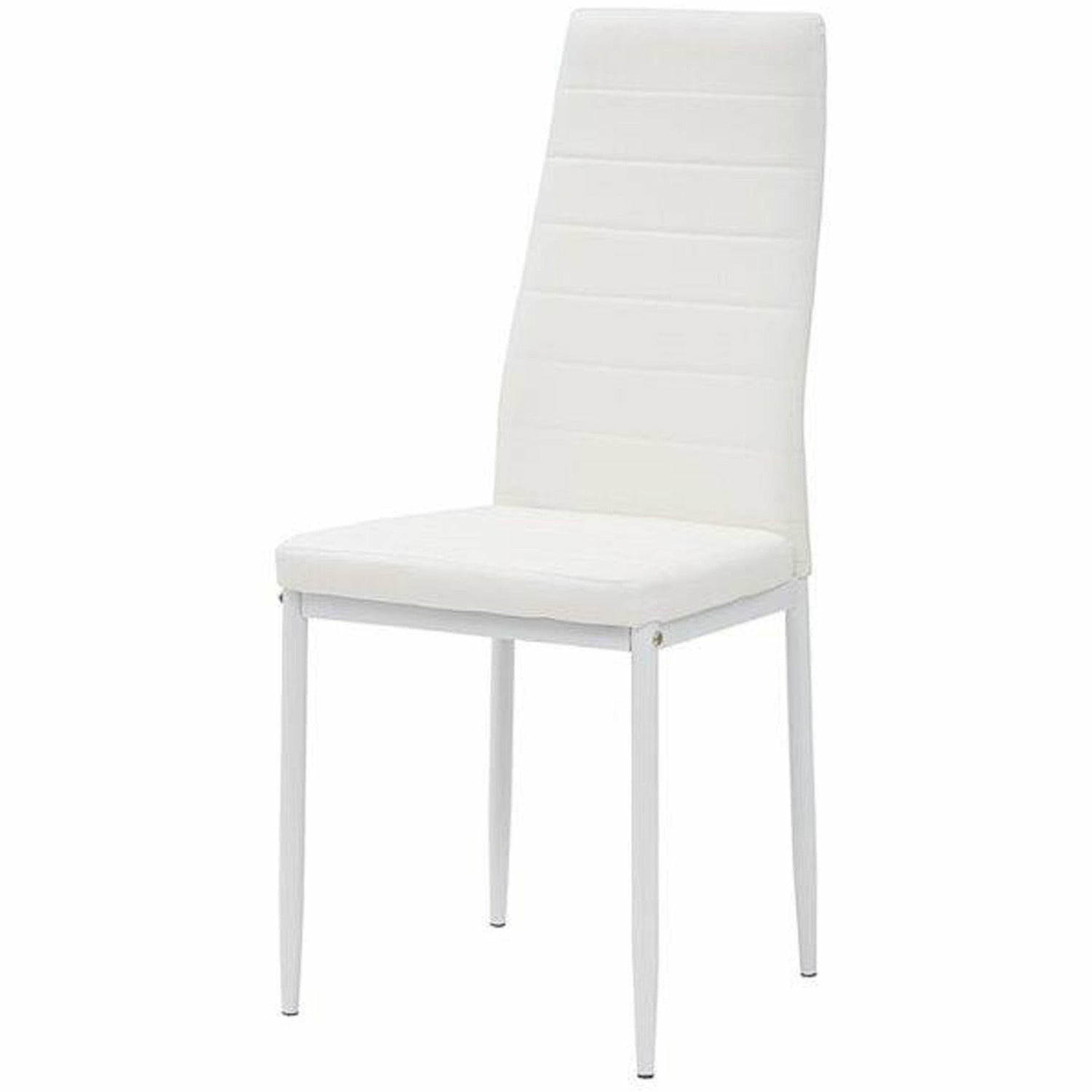 VESTIAMO CASA - Sedia da pranzo Bianca in Acciaio e Poliuretano - h98x40,5x42 cm