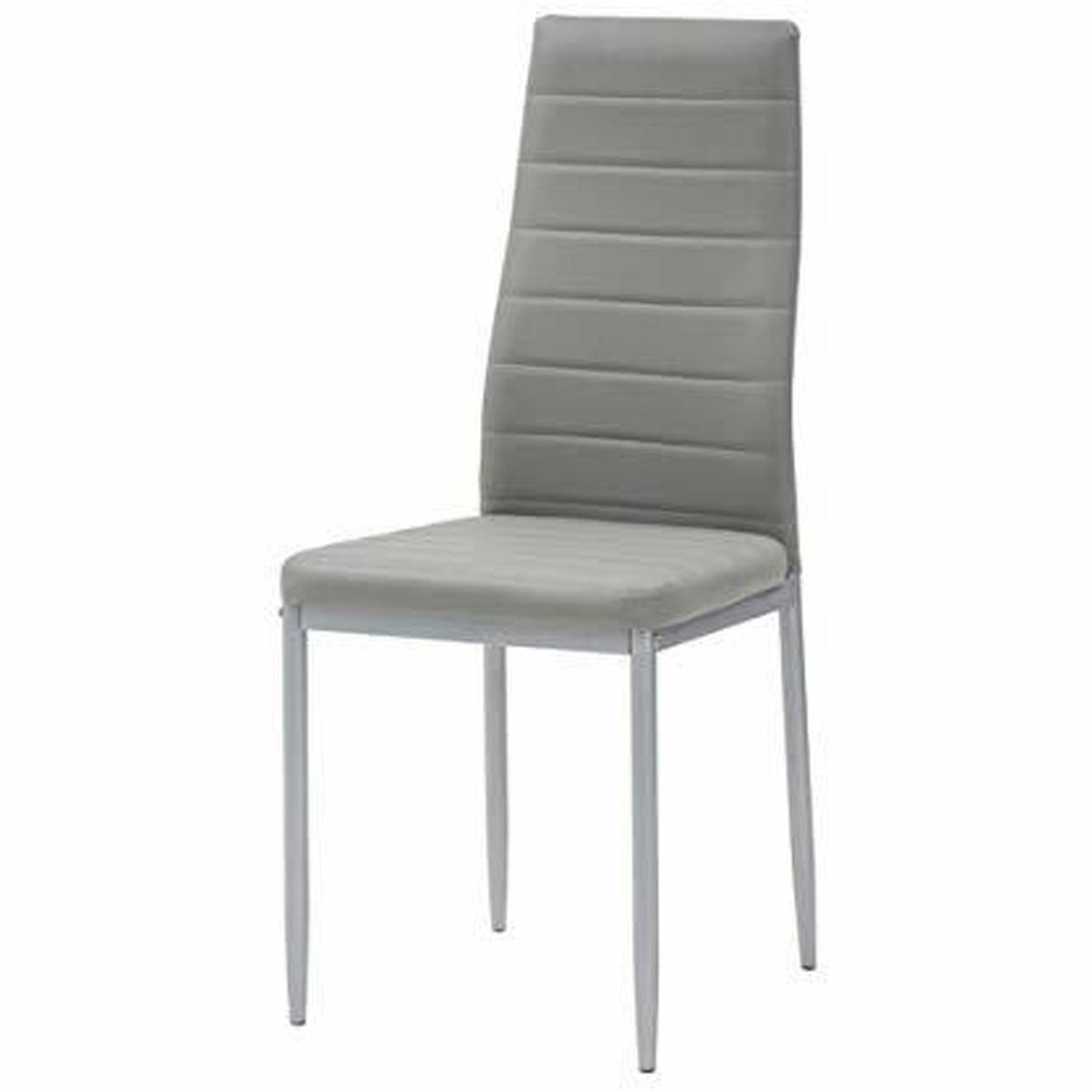 VESTIAMO CASA - Sedia da pranzo Grigia in Acciaio e Poliuretano - h98x40,5x42 cm