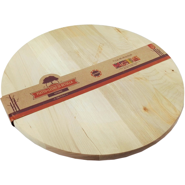 GUSTO CASA - Piatto tondo girevole in legno di betulla - diametro 40 cm