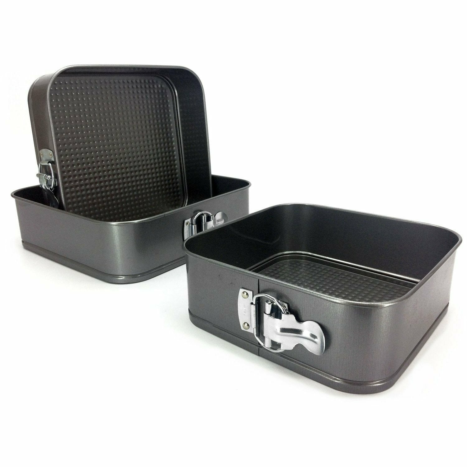 GUSTO CASA - Tortiere quadrate antiaderenti apribili con cerniera - set 3 pezzi