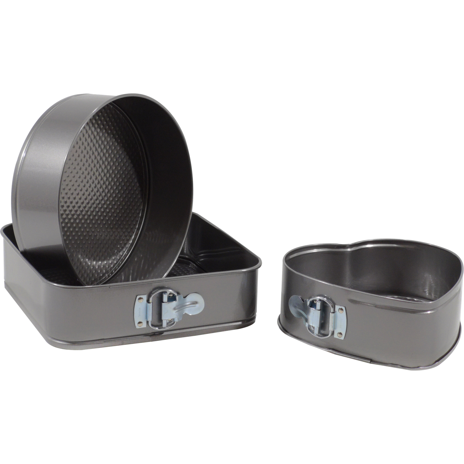 GUSTO CASA - Set 3 Tortiere Apribili Antiaderenti con Fondo Removibile