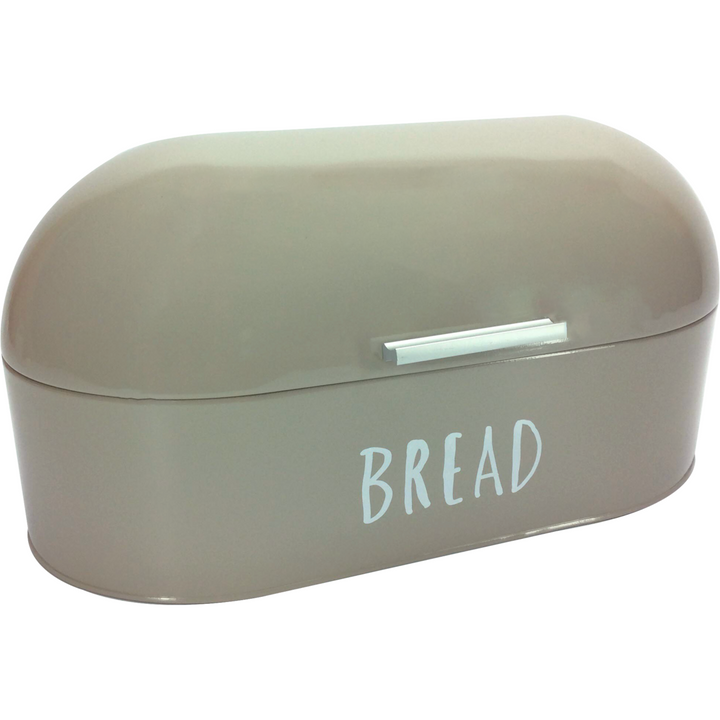 GUSTO CASA - Portapane in latta con coperchio Tortora - h20,5x43,5x20,5 cm
