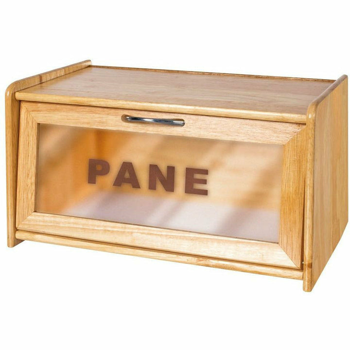 GUSTO CASA - Portapane in legno con anta trasparente - 38x22cm