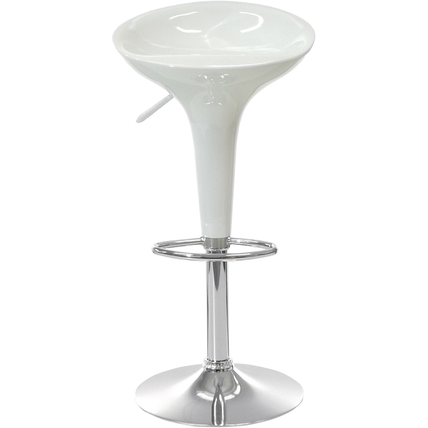 VESTIAMO CASA - Sgabello Regolabile ABS e Metallo Bianco - h78x44x39 cm