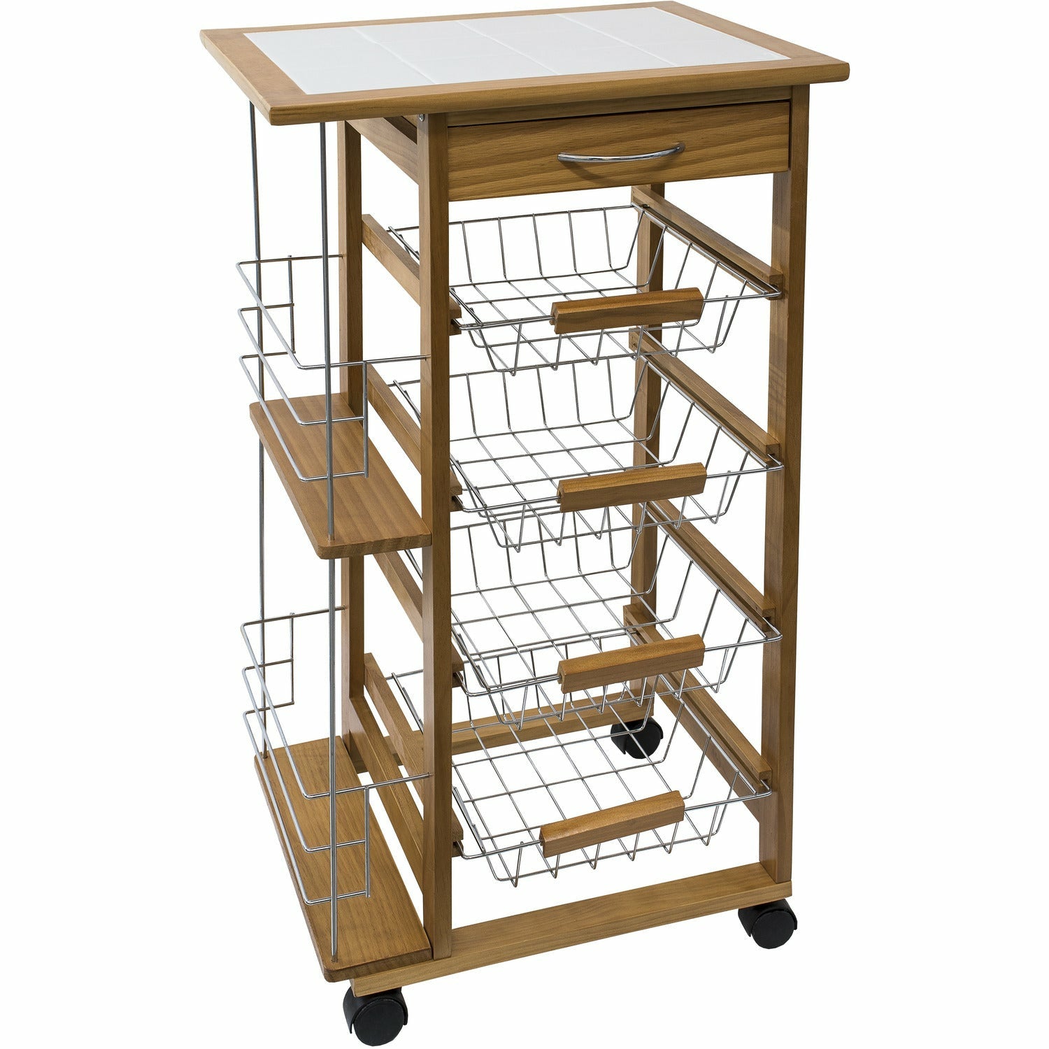 VESTIAMO CASA - Carrello da Cucina Wood Cart Brown - h84x47x37 cm