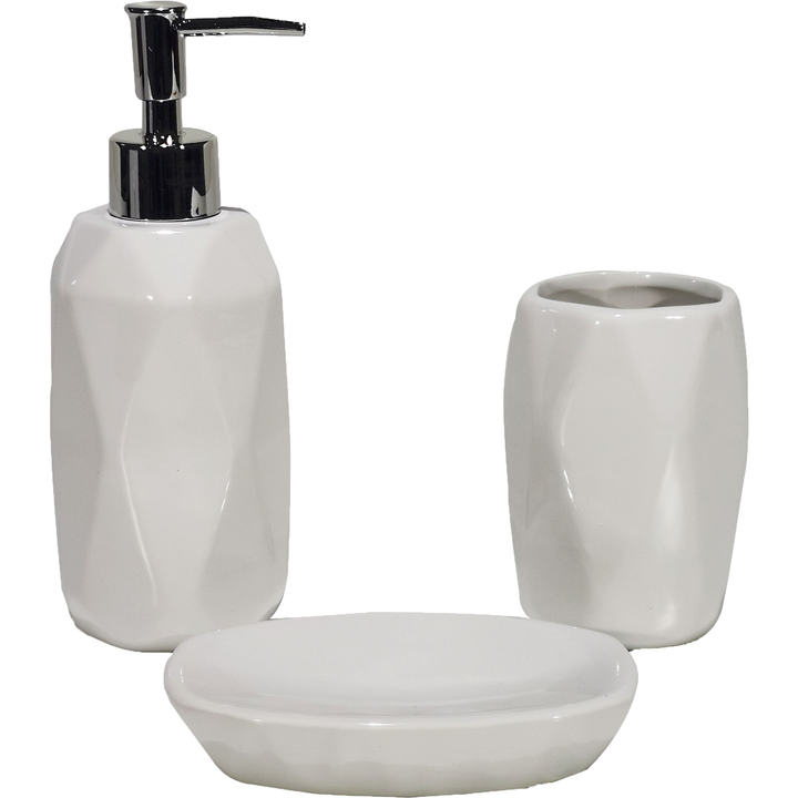 VESTIAMO CASA - Set Bagno bianco 3 pezzi