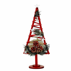 VESTIAMO CASA GRAN NATALE - Albero di Natale rosso con pigne h50cm - Decorazione natalizia